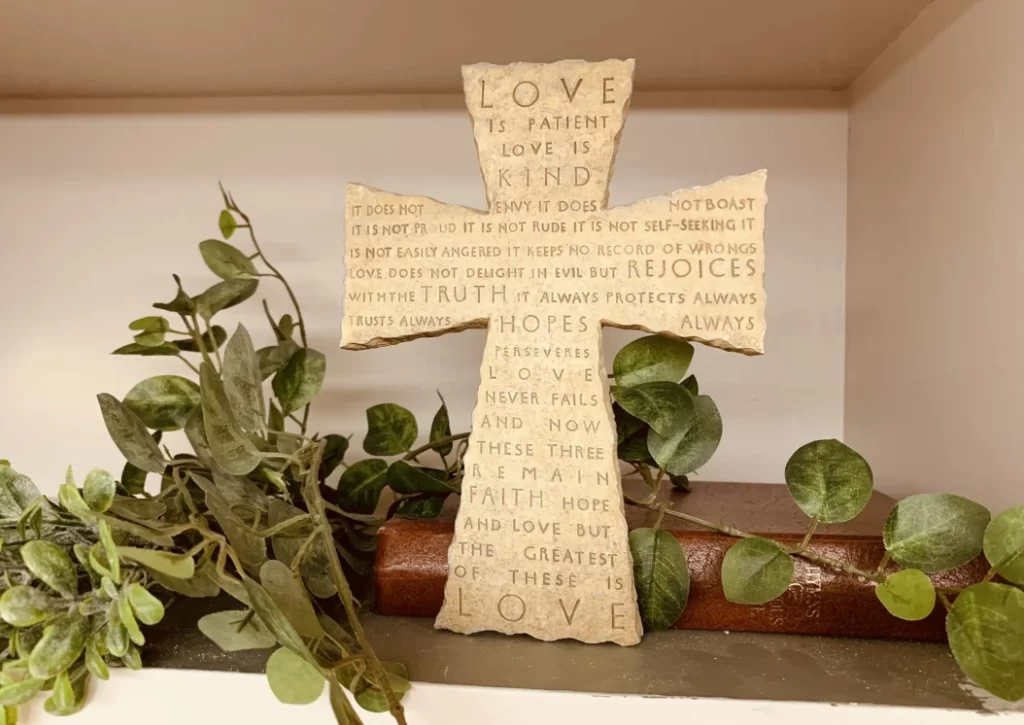 Cross with greenery