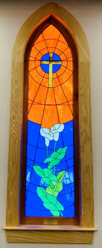 Stained glass peace lily